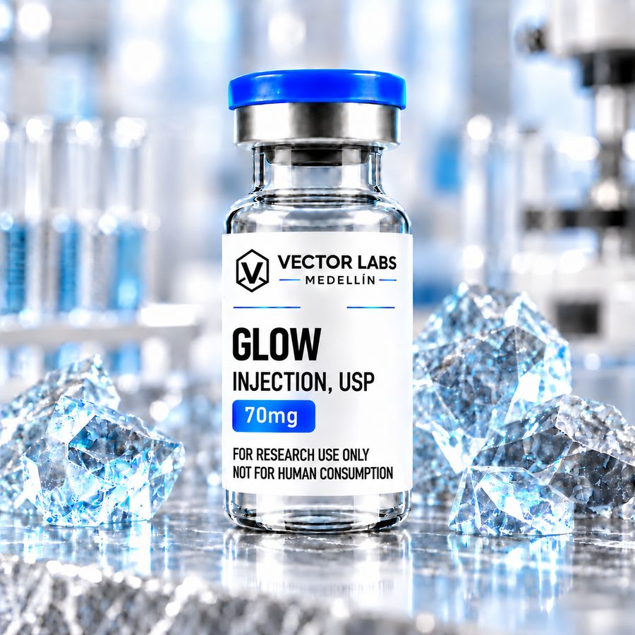 GLOW 70mg research vial